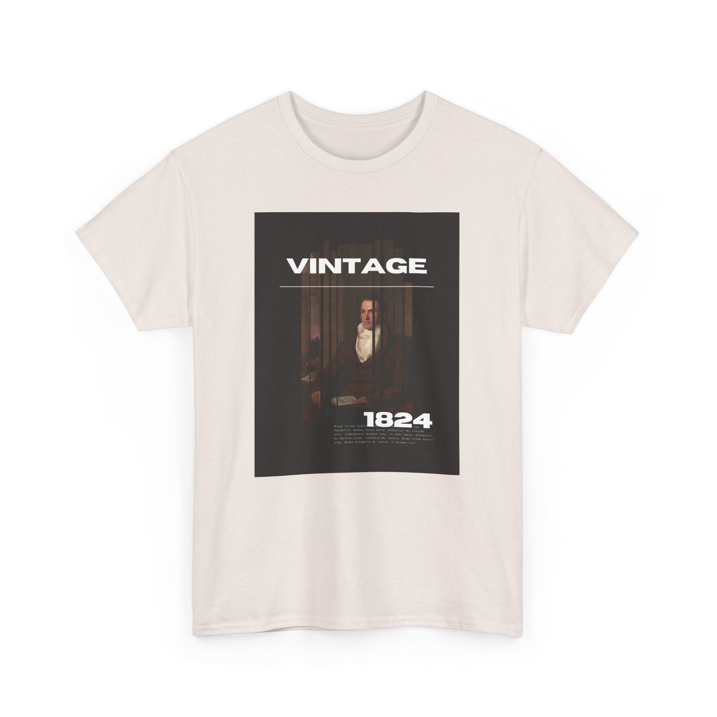 VINTAGE 1824 Unisex Heavy Cotton Tee Mens womens Tshirt