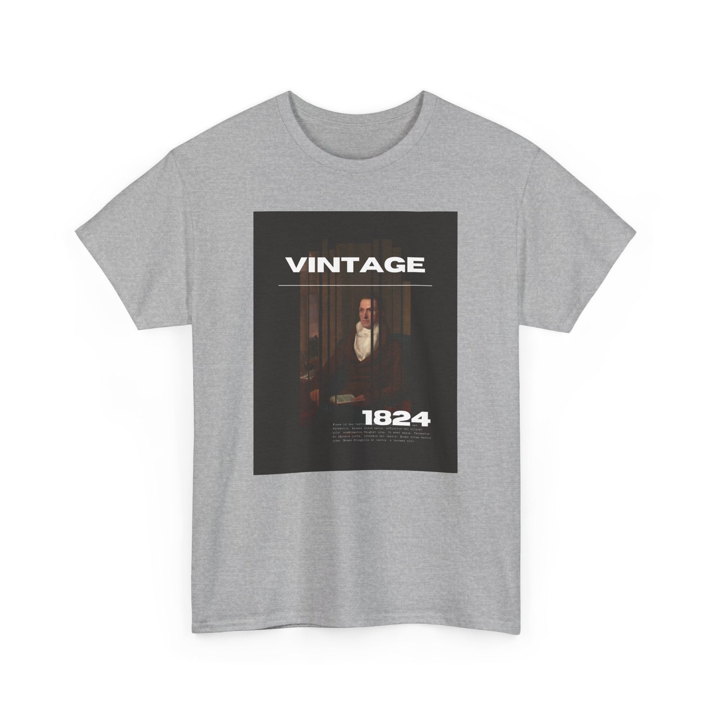 VINTAGE 1824 Unisex Heavy Cotton Tee Mens womens Tshirt