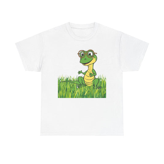 Cartoon Lizard Sunglasses Tee, Funny Reptile T-Shirt, Nature Lover Gift, Outdoor Adventure Shirt, Animal Graphic Top