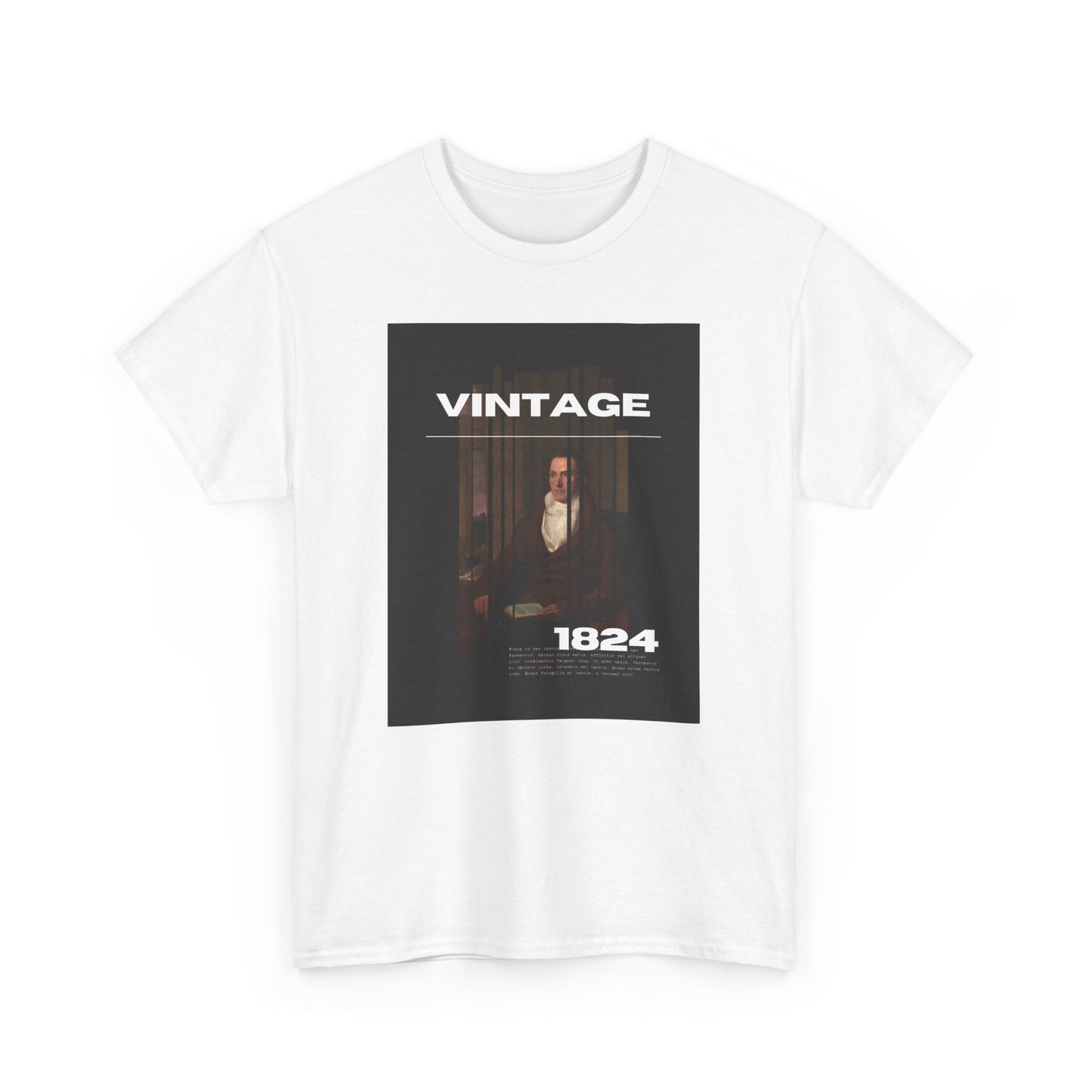 VINTAGE 1824 Unisex Heavy Cotton Tee Mens womens Tshirt